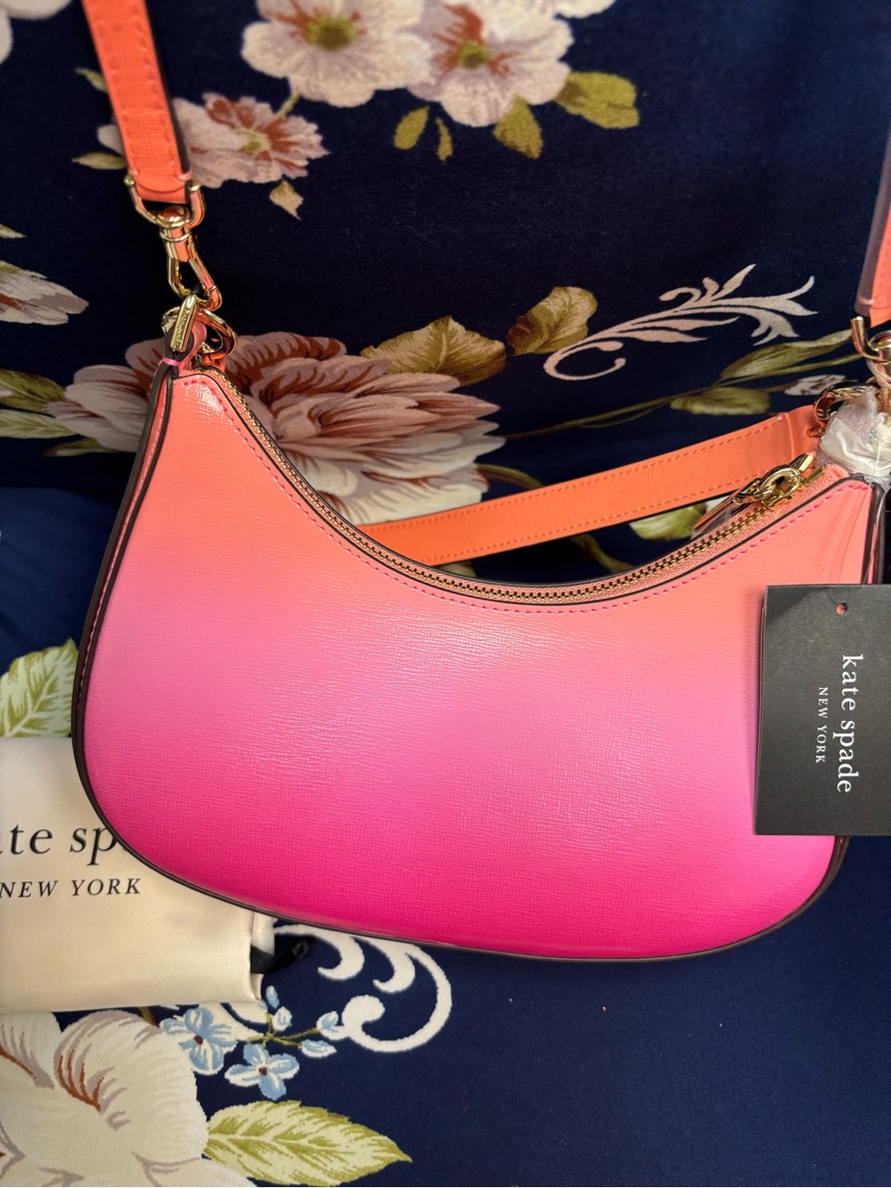 NWT Kate Spade Sam Icon Ombre Small Convertible Crossbody Melon Ball - Picture 8 of 13